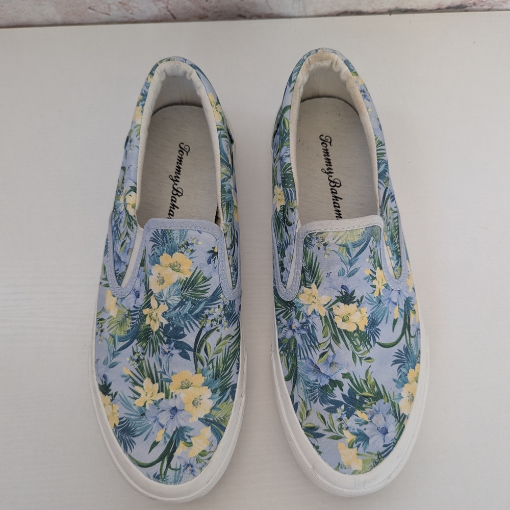 Tommy BahamaFerris  Floral Slip-On Sneakers - Blue and Yellow